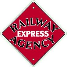 RAILWAY EXPRESS AGENCY PORCELAIN COAT SIGN METAL SIGNS