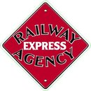 RAILWAY EXPRESS AGENCY PORCELAIN COAT SIGN METAL SIGNS