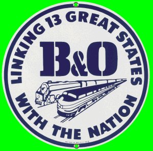 B&O RAILROAD PORCELAIN OVERLAY SIGN