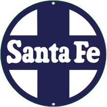 SANTE FE PORCELAIN-OVERLAY METAL SIGN