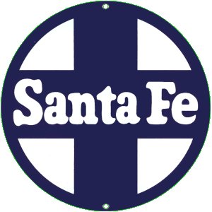 SANTE FE PORCELAIN-OVERLAY METAL SIGN