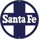 SANTE FE PORCELAIN-OVERLAY METAL SIGN