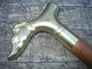 VINTAGE STYLE BRASS GREYHOUND CANE WALKING STICK G