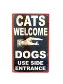 CATS WELCOME TIN METAL SIGN