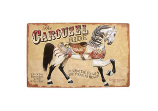 CAROUSEL RIDE TIN METAL SIGN