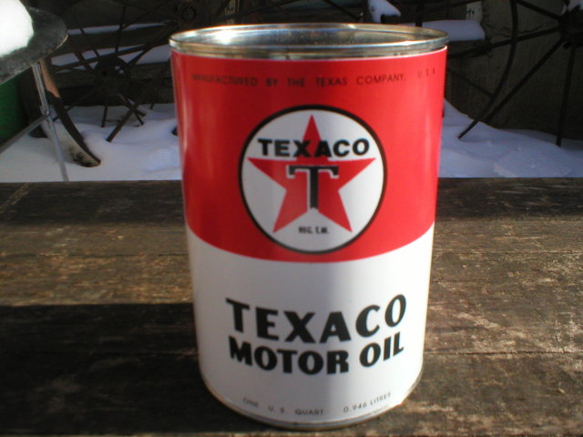 NEW TEXACO MOTOR OIL 32 FL. OZ. METAL CAN