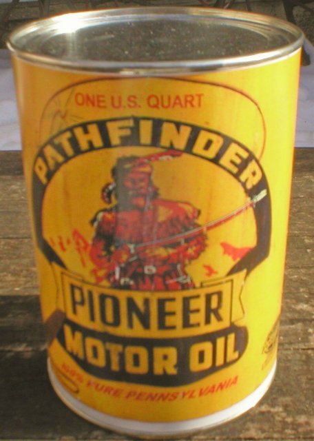 NEW PATHFINDER PIONEER MOTOR OIL 32 FL. OZ. METAL CAN
