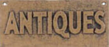 ANTIQUES SIGN ONE TAN VINTAGE STYLE CAST IRON