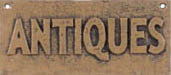 ANTIQUES SIGN ONE TAN VINTAGE STYLE CAST IRON