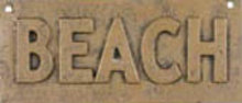 ONE TAN VINTAGE STYLE CAST IRON TAN BEACH SIGN PLAQUE B