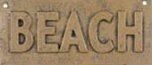 ONE TAN VINTAGE STYLE CAST IRON TAN BEACH SIGN PLAQUE B