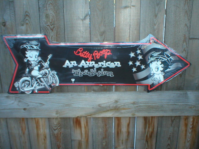 BETTY BOOP ARROW TIN SIGN METAL ADV SIGNS B