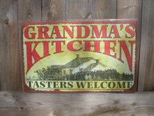 GRANDMA'S KITCHEN TIN METAL SIGN