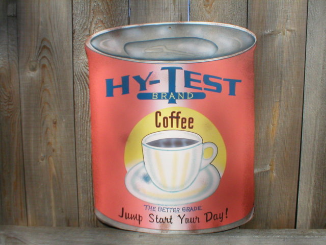 HY-TEST COFFEE TIN METAL SIGN