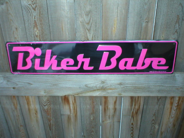BIKER BABE ALUMINUM SIGN METAL RETRO ADV AD SIGNS B