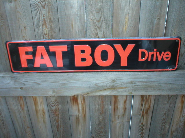 FAT BOY DRIVE SIGN METAL RETRO ADV BIKER SIGNS F