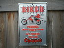 BIKER PARKING ONLY ALUMINUM SIGN METAL RETRO ADV SIGNS