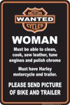 MOTORCYCLE WOMAN ALUMINUM SIGN METAL ADV SIGNS W