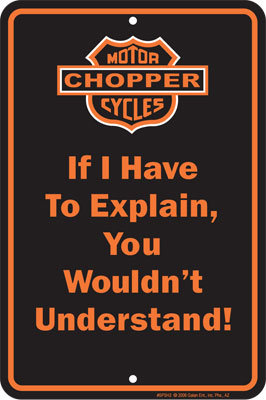 CHOPPER MOTORCYCLES ALUMINUM SIGN METAL ADV SIGNS C