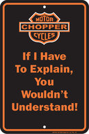 CHOPPER MOTORCYCLES ALUMINUM SIGN METAL ADV SIGNS C