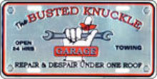 BUSTED KNUCKLE LICENSE PLATE RETRO TIN SIGN METAL SIGNS