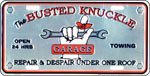 BUSTED KNUCKLE LICENSE PLATE RETRO TIN SIGN METAL SIGNS