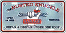 BUSTED KNUCKLE LICENSE PLATE RETRO TIN SIGN METAL SIGNS