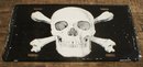 SKULL CROSSBONES LICENSE PLATE SIGN METAL ADV AD SIGNS