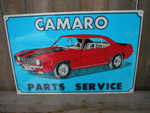 CAMARO PARTS SERVICE TIN METAL SIGN