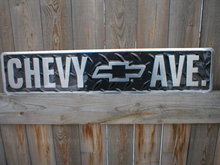 CHEVY AVE. TIN METAL SIGN