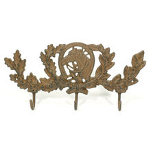 CAST IRON HORSE THREE HOOK WALL HANGER COAT RACK H