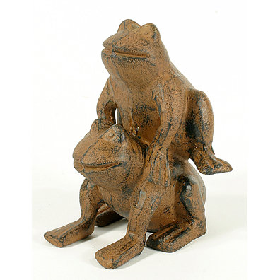 CAST IRON LEAPING FROGS DECORATIVE FROG GARDEN DECOR F