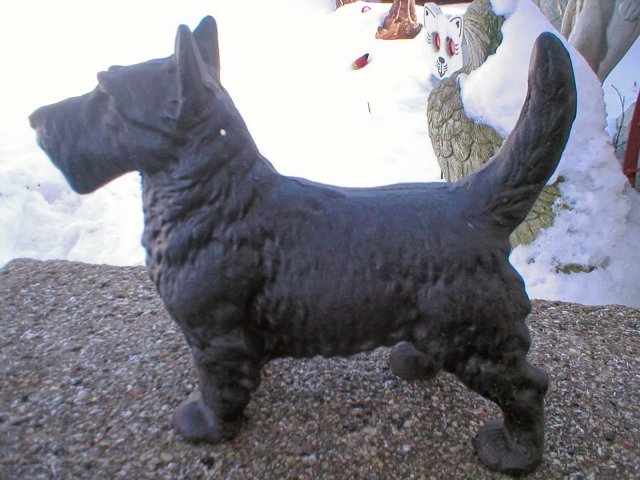 SCOTTY CAST IRON BLACK DOG DOORSTOP