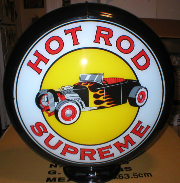 HOT ROD SUPREME GAS PUMP GLOBE SIGN