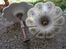 PINK FLOWER PORCELAIN CURTAIN DRAPERY TIEBACKS ONE PAIR