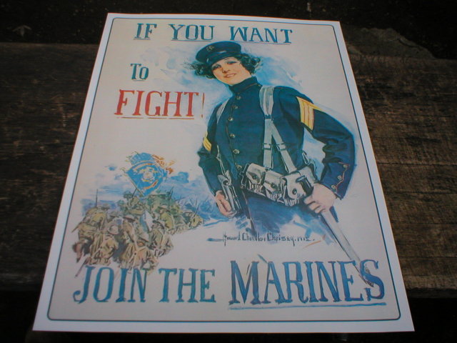 MARINES POSTER PRINT SIGN RETRO ADV AD SIGNS M
