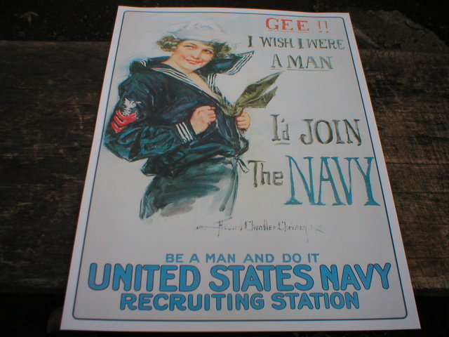 NAVY POSTER PRINT SIGN RETRO ADV AD SIGNS M