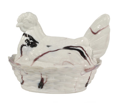 PURPLE SLAG GLASS HEN ON NEST COLLECTOR CHICKEN C