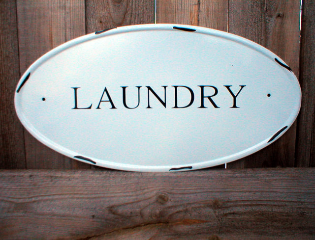 LAUNDRY OVAL TIN SIGN METAL ADV RETRO SIGNS L
