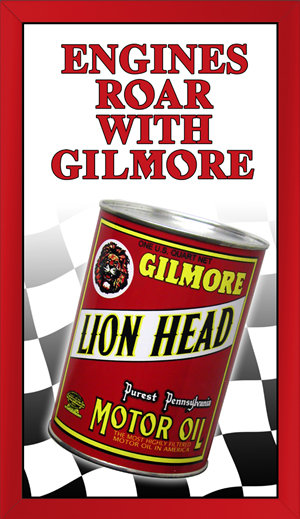 GILMORE MOTOR OIL TIN METAL SIGN