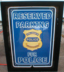 POLICE PARKING ONLY NEON CLOCK SIGN METAL SIGNS F