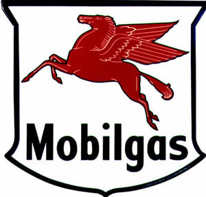 MOBILGAS SHIELD VINYL DECAL GAS PUMP GLOBE ADV DECOR M