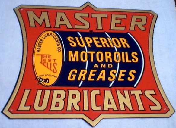 MASTER LUBRICANTS TIN METAL SIGN