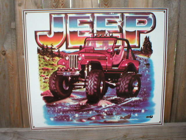 JEEP SIGN RETRO ADV AD AUTO VEHICLE SIGNS J