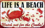 LIFE IS A BEACH TIN SIGN DECORATIVE METAL ADV SIGNS N