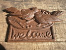 CAST IRON WELCOME SIGN WITH BIRDS DECORATIVE SIGNS B