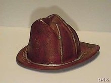 CAST IRON RED FIREMAN'S HAT DECORATIVE IRONWARE F