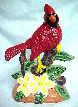 CAST IRON RED CARDINAL BIRD DOORSTOP C