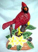 CAST IRON RED CARDINAL BIRD DOORSTOP C