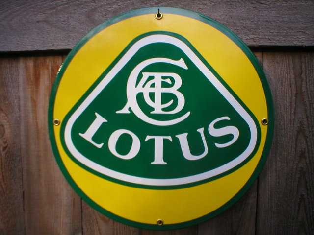 LOTUS PORCELAIN-COATED METAL SIGN ROUND ADV SIGNS L